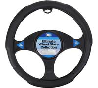 AMK® 40cm Universal Van Steering Wheel Cover Glove Black Easy to Fit Comfortable Non Slip, 527762