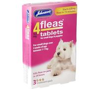 AMK® 4x Pack of 3 Johnsons 4Fleas tablets for Puppies & Small Dogs 3 Treatment Pack Flea Tablets