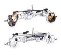 AMK 857G Capra 1.9 Portal Axles Kit, 4WS Front & Rear Axles with 3-Section Isokinetic CVD Shafts, 52° Max Steering for Axial Capra 1.9 4X4 and DIY SCX10 SCX10 II 1/10 RC Crawler Upgrades (Silvery)