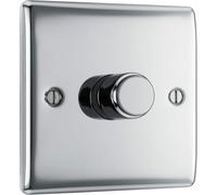 AMK® BG 1 Gang 2 Way Chrome Steel 400W Dimmer Switch For Fluorescent Incandescent and Other Variable Brightness Lamps