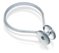 AMK® Croydex Clear Shower Curtain Button Rings Pack of 12 Rods White Ring Track Glider Hook, 356210
