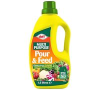 AMK® Doff Pour & Feed Multi Purpose Plants Food Fertiliser 1.5L Ready Mixed Plant Promote Root and Fruit Growth Development Flowering Gardening Garden