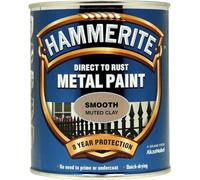 AMK® Hammerite Metal Paint Smooth Muted Clay 250ml Direct To Rust Quick Drying No Primer Or Undercoat Needed Single Coat