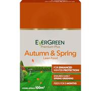 AMK® Miracle Gro Evergreen Premium Plus Autumn & Spring Lawn Food 100m2 Granular Fertiliser for Winter Protection and Early Greening with Seaweed and Iron