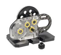 AMK Transparent 2Low Differential Gearbox 1/10 Scale LCG Transmission 2-Speed with Overdrive Gear Box for RC Crawler Axial SCX10 II Pro Capra Element Gspeed DIY Chassis (Carbon Fiber)