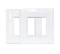 AMK® White Square Edge Finger Plate for Flush Light Wall Switch Pack of 2