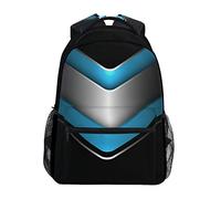 Amkong 3D Blue Geometric Futuristic Science Large Backpack Daypacks Durable Laptop Travel School Bag Bookbags with Multiple Pockets