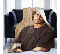 Amkong Blanket Johnny Depp Super Soft and Comfortable Fleece Blanket Throw Blanket Picnic Blankets Camping Blanket Beach Blanket for Decoration Bedroom Living Room Yoga (60"x80")