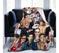 Amkong Blanket Robert Downey jr Soft and Comfortable Wool Fleece Throw Blankets for Sofa Office car Camping Yoga Travel Home Decoration Cozy Plush Beach Blanket Gift