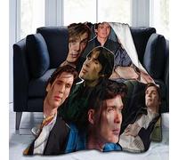 Amkong Cillian Murphy Collage Blanket Flannel Lightweight Fleece Blankets Bedding for Bed Sofa Couch Decor Black 60"X50"