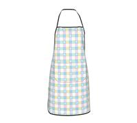 Amkong Dog paw cat Tartan Plaid White Apron for Women Men Teen with Pockets Aprons for Cooking Chef Kitchen BBQ