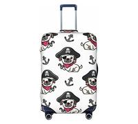 Amkong Highly Elastic Spandex Suitcase Cover Luggage Cover Protector X-Large Fits 29 to 32 Inch French Bulldog Pirate Dog Prints