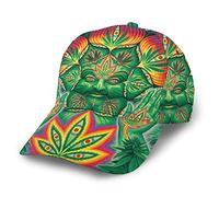 Amkong Low Profile Baseball Cap Psychedelic Marijuana Leaf Weed Cannabis Unisex Trucker Hat Sun Hat Cap Adjustable Cap for Outdoor Sport Hunt Cap Gift for Men Women