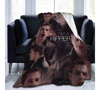 Amkong Salvatore Throw Blanket Vampire Fans Gifts Merch Lightweight Soft Flannel Fleece Blanket for Couch Bed Sofa All Season Home Decor 60"x50"