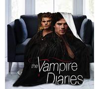 Amkong Vampire Brothers Poster Fans Gifts Soft Plush Throw Blanket Damon Salvatore Warm Lightweight Fleece Blankets for Couch Bed Sofa All Season Home Decor 50"x40"