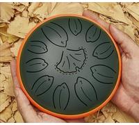 Amkoskr Rain Drum for Outside, 6 Inches 11 Notes Steel Tongue Drum C Major Steel Drum Instrument for Yoga, Meditation, Music Education, Gift