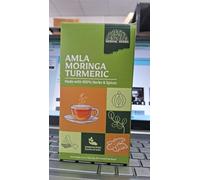 Amla Moringa Turmeric Tea Bags | Herbal Caffeine-Free Blend | Natural Golden & Green Infusion | 60g (2g-30 Pyramid Tea bags)