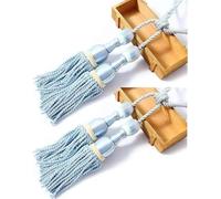 Amlhy 2PC Vintage Curtain Tieback Tassel Curtain Holdback Curtain Tie Buckles - Windows Treatments Drape Tie Pendants Accessories - Light Blue