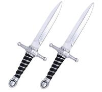 Amlisia 2 Packs Toy Sword, 15"/38cm Foam Short Sword Fake Dagger Roman Knight Swords for Playing Assassins Costume for Kids Boys Halloween Cospaly