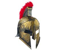 Amlisia Roman Knight Helmet, Spartan Gladiator Costume Helmet Plastic Medieval Hat Warrio Knight Armor Accessory with Red Feather for Men