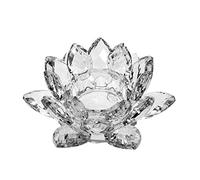 Amlong Crystal Clear Crystal Lotus Candle Holder 4.5" in Gift Box