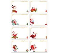 AMLOOPH Christmas Sticky Labels Stickers 120pcs Gift Tags for Presents Christmas Sticker Labels 7x5cm Writable Self Adhesive Sticky Xmas Name Stickers Stick on Present Label Tags for Gift Wrapping
