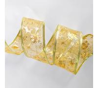 AMLOOPH Christmas Tree Lights, Gold 10m Christmas Tree Ribbon String Fairy Lights for Tree Christmas Decorations, Battery Warm White 100LED Ribbon Christmas Lights Indoor for Xmas Tree Decorations