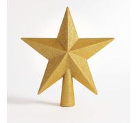 AMLOOPH Christmas Tree Topper, 20cm Large Glitter Gold Christmas Tree Star Decorations - Sparkle Xmas Star Tree Topper for Traditional Gold Christmas Decorations