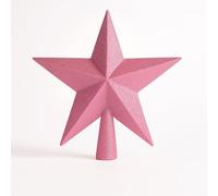 AMLOOPH Christmas Tree Topper, 20cm Large Glitter Pink Christmas Tree Star Decorations - Sparkle Xmas Star Tree Topper for Traditional Pink Christmas Decorations
