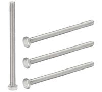 AMLOOPH M10 Bolts, M10 x 130mm A2 Stainless Steel Hex Head Cap Screws 4pcs | 10mm Diameter Metric Fully Threaded Hex M10 Bolts 130mm for Metal Construction Work, Automotive Machinery