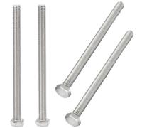 AMLOOPH M10 Bolts, M10 x 150mm A2 Stainless Steel Hex Head Cap Screws 4pcs | 10mm Diameter Metric Fully Threaded Hex M10 Bolts 150mm for Metal Construction Work, Automotive Machinery