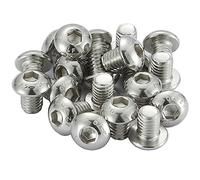 AMLOOPH M5 Bolts M5x16mm A2 Stainless Steel Socket Button Head Screws 20pcs | 5mm Diameter Metric Fully Threaded Button Head Hex Socket M5 Bolts 16mm for Machine, Furniture & DIY Repairs, ISO7380