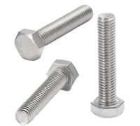 AMLOOPH M6 Bolts, M6 x 50mm A2 Stainless Steel Hex Head Cap Screws 10pcs | 6mm Diameter Metric Fully Threaded Hex M6 Bolts 50mm for Metal Construction Work, Automotive Machinery