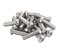 AMLOOPH M6 Bolts M6x25mm A2 Stainless Steel Socket Button Head Screws 20pcs | 5mm Diameter Metric Fully Threaded Button Head Hex Socket M6 Bolts 25mm for Machine, Furniture & DIY Repairs, ISO7380