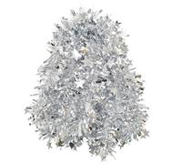 AMLOOPH Silver Tinsel, 10m Thick Silver Tinsel Garland For Christmas Tree Decorations, Chunky Christmas Tinsel With Star Garland For Stairs Ceiling Door Xmas Home Decoration