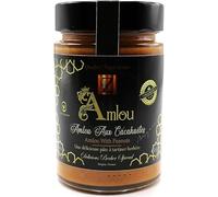 AMLOU with roasted peanuts 400 g pot - 100% natural spread, with argan oil and orange honey. + wooden Amlou spoon.