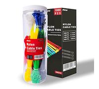 AMM Cable Zip Ties，1000 Pack colored zip ties Assorted Sizes 4, 6, 8 and 10 inches with a plastic storage jar，Multi-Purpose Self-Locking Nylon Cable Ties Cord Management Ties,Wire Ties for Home,Office