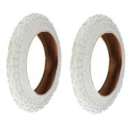 Ammaco 12" Tyres Pushchairs Pram Strollers Kids Bike 12 x 1.75-2 1/4" White - Pair