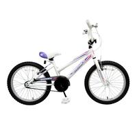 Ammaco Aura 18" Wheel Girls Kids BMX Bike White Purp + Chainguard Age 6 Years +