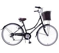 Ammaco Classique Dutch Style Heritage Town 26" Wheel Womens Ladies Bike & Basket 16" Frame 6 Speed Black
