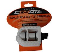 Ammaco Coyote 1/2" white kids junior childs boy girls replacement bike cycle pedals with reflectors tough resin junior pedals