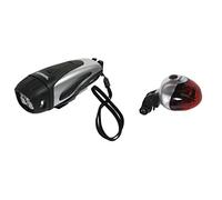 Ammaco Front and rear LED bike cycling bright light set 3LED white front torch light 5LED red rear taillight night ride commute trail riding safety light