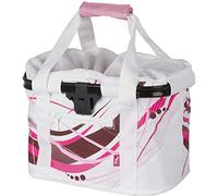 Ammaco M-Wave Utrecht Folding Foldable Bike Bicycle Front Pannier Handlebar Bag Food Shopping Town City Luggage Carrier Picnic Small Pet 20 Litres White/Pink