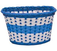 Ammaco. Oxford Kids Childrens Boys Girls Front Woven Plastic Kiddies Basket Blue/White