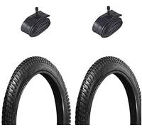 Ammaco Snake Belly 18" x 2.125" Bike BMX Kids Tyres + Inner Tubes Deal Black Pairs
