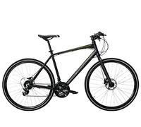 Ammaco Strada 700c Hybrid Trekking Road Commuter Sports Bike 24 Speed Mens Hydraulic Disc Brakes Lightweight Alloy 17" Frame Black