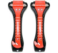 Ammallo 2 Pack Car Safety Hammer With Carbide Tip - Emergency Vehicle Escape Tool - Seat Belt Cutter - Window Punch - Auto Glass Breaker - Rescue Survival Kit