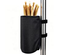 AMMKRO Drumstick Holder, Drum Sticks Holder Pouch for Drum Set Clamp Drumstick Holder Nylon Bag Container with Two Hook & Loop Straps for Multi Pair Up to 10 Pairs