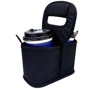 AMMKRO Reusable Drink Carrier - Portable Drink Holder with Handle - 2 Cups Versatile Drink Caddy for Coffee, Tea, Boba & More - Ideal Drink Carrier for Easy Transport and Delivery (Black)