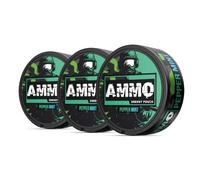 AMMO Caffeine Pouch Zero Calorie Energy Boost Fast Acting Caffeine Pouches - 20 Count Tropical Thunder 100mg 3 Pack (Pepper Mint-3 Pack)